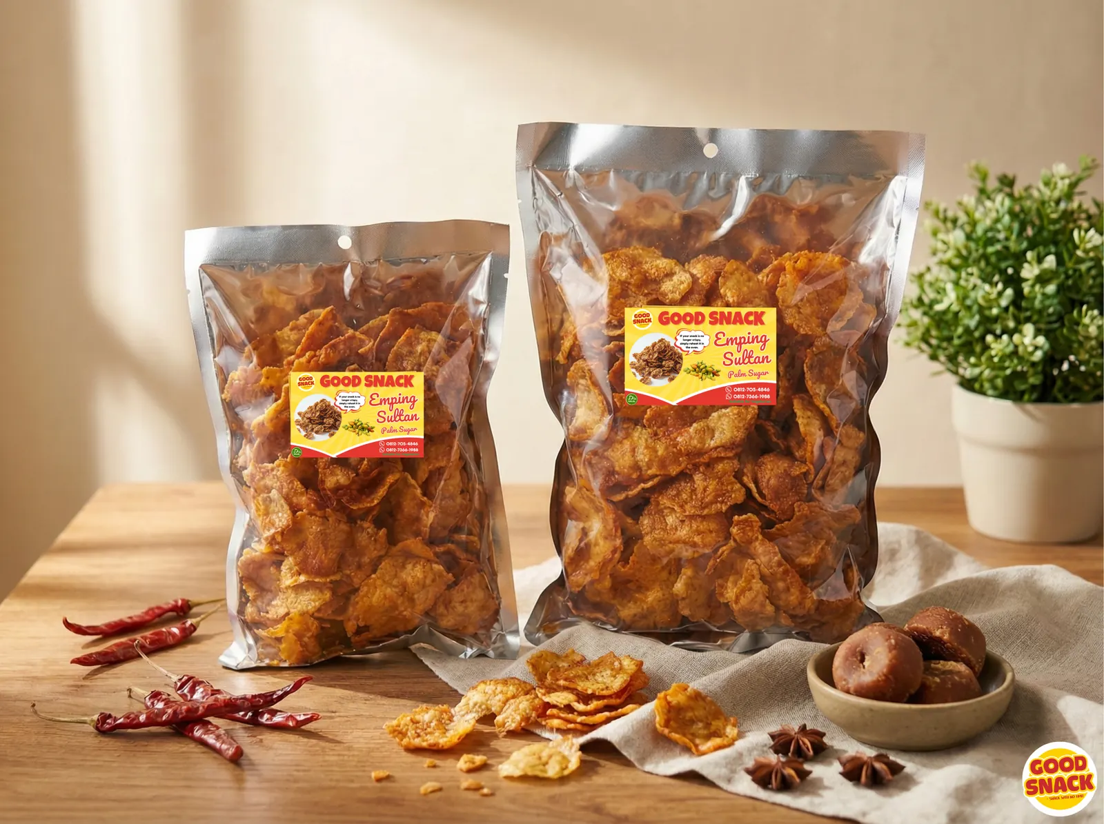 Two packs of Emping Sultan Palm Sugar